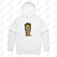 S / White / Large Front Print Day For It ☀️ - Unisex Hoodie