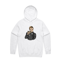 S / White / Large Front Print DiCaprio Gatsby Cheers 🍸 - Unisex Hoodie