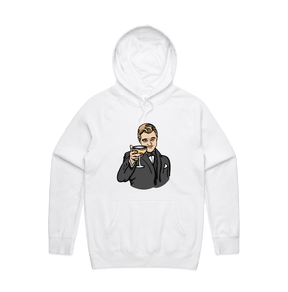 S / White / Large Front Print DiCaprio Gatsby Cheers 🍸 - Unisex Hoodie