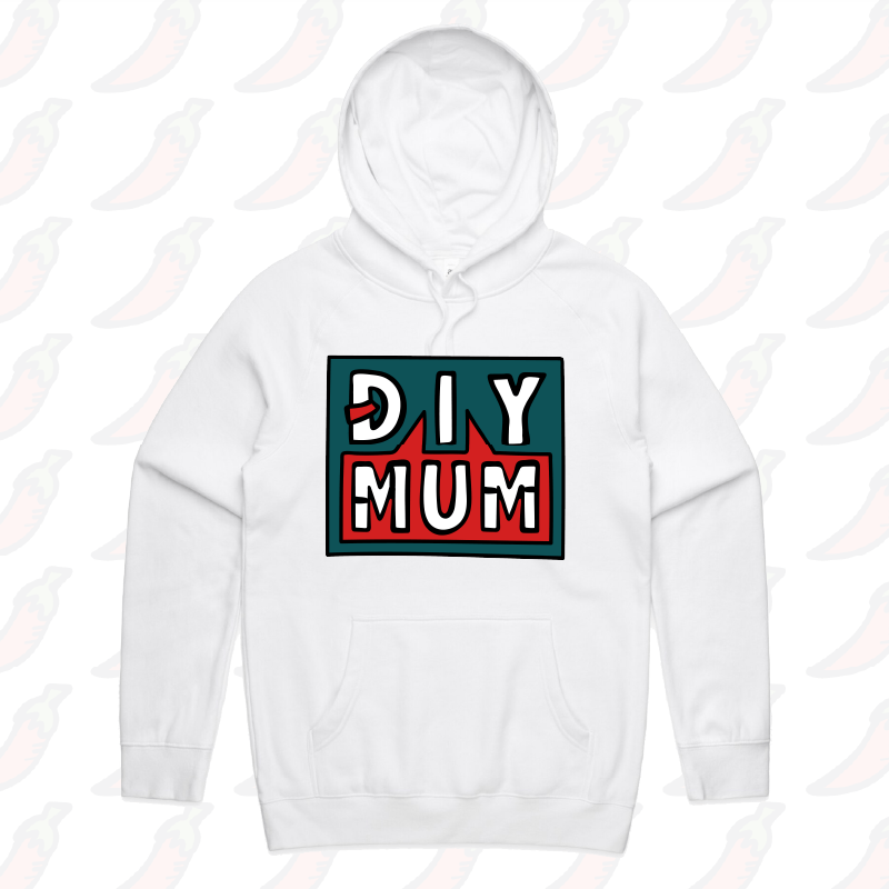 S / White / Large Front Print DIY Mum 🔨 – Unisex Hoodie