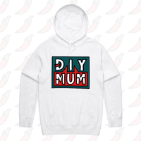 S / White / Large Front Print DIY Mum 🔨 – Unisex Hoodie