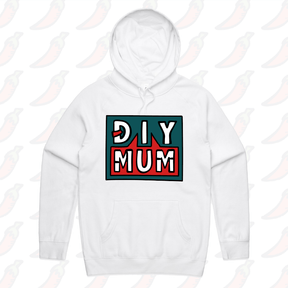 S / White / Large Front Print DIY Mum 🔨 – Unisex Hoodie