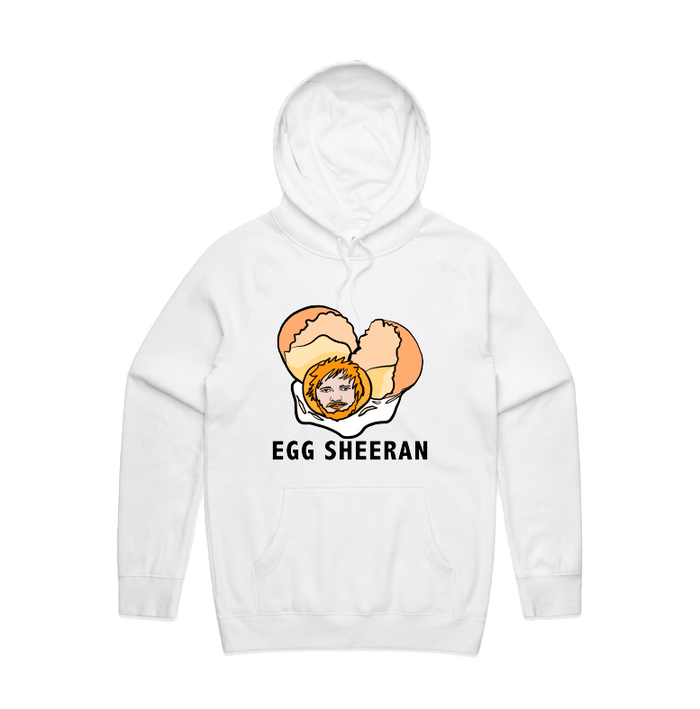 S / White / Large Front Print Egg Sheeran 🥚 - Unisex Hoodie