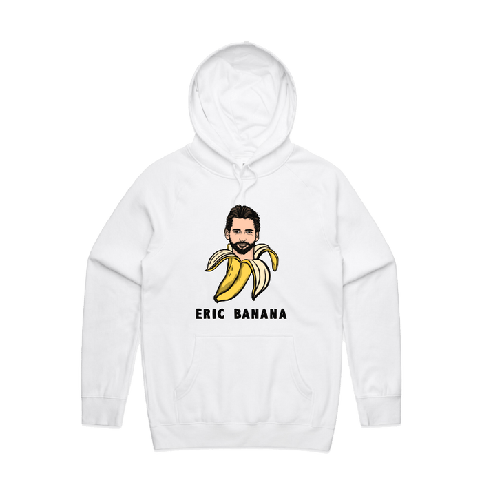 S / White / Large Front Print Eric Banana 🍌 - Unisex Hoodie