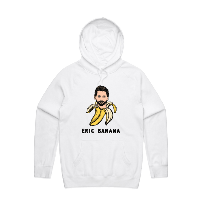 S / White / Large Front Print Eric Banana 🍌 - Unisex Hoodie