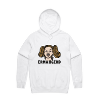 S / White / Large Front Print Ermahgerd! 🤓 - Unisex Hoodie