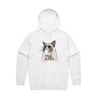S / White / Large Front Print Grumpy Cat! 😾 - Unisex Hoodie