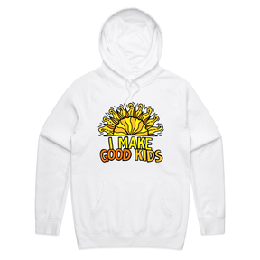 S / White / Large Front Print I Make Good Kids 👩‍👧‍👦 - Unisex Hoodie