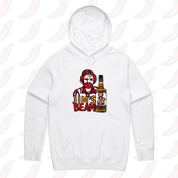 S / White / Large Front Print Jim’s Beam 🥃👍 – Unisex Hoodie