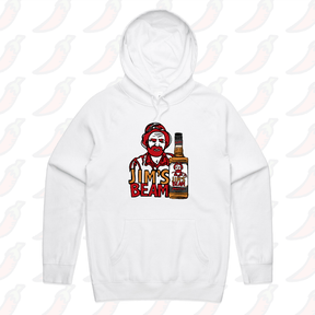 S / White / Large Front Print Jim’s Beam 🥃👍 – Unisex Hoodie