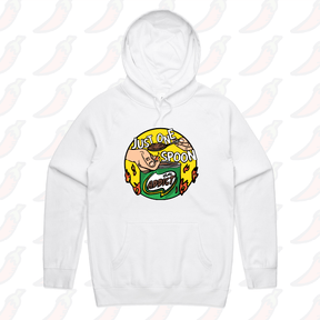S / White / Large Front Print Just One Spoon 🥄 - Unisex Hoodie
