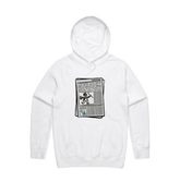 S / White / Large Front Print Murdoch Monopoly 📰 - Unisex Hoodie