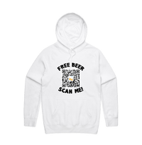 S / White / Large Front Print Rick Roll QR Prank 🎵  - Unisex Hoodie