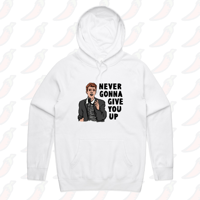 S / White / Large Front Print Rick Roll 🎵 - Unisex Hoodie