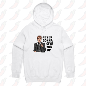 S / White / Large Front Print Rick Roll 🎵 - Unisex Hoodie