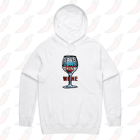 S / White / Large Front Print Save Water Drink Wine 🍷- Unisex Hoodie