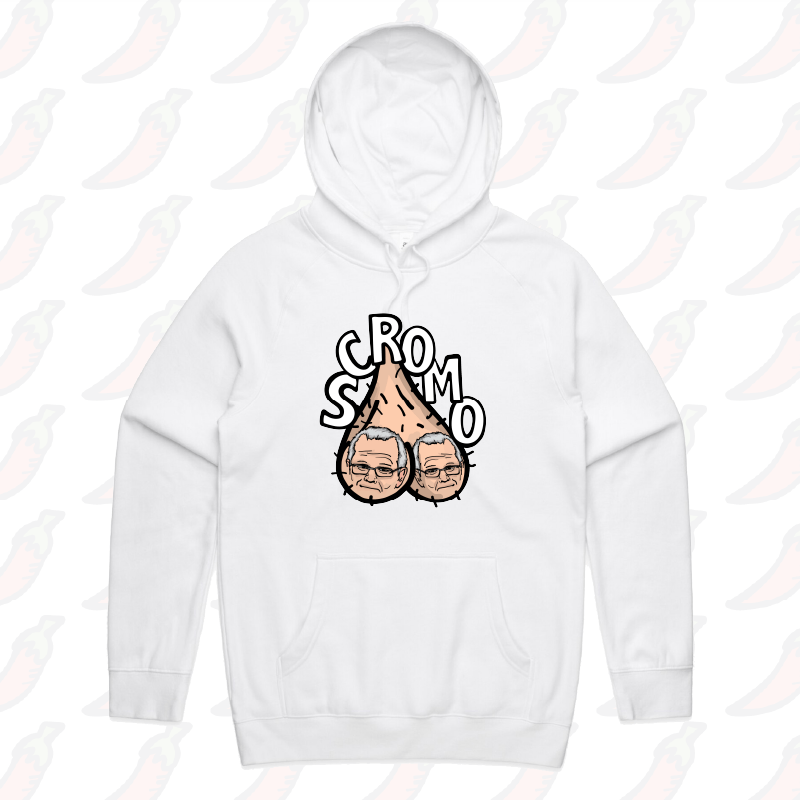 S / White / Large Front Print Scromo 🥜🥜  – Unisex Hoodie