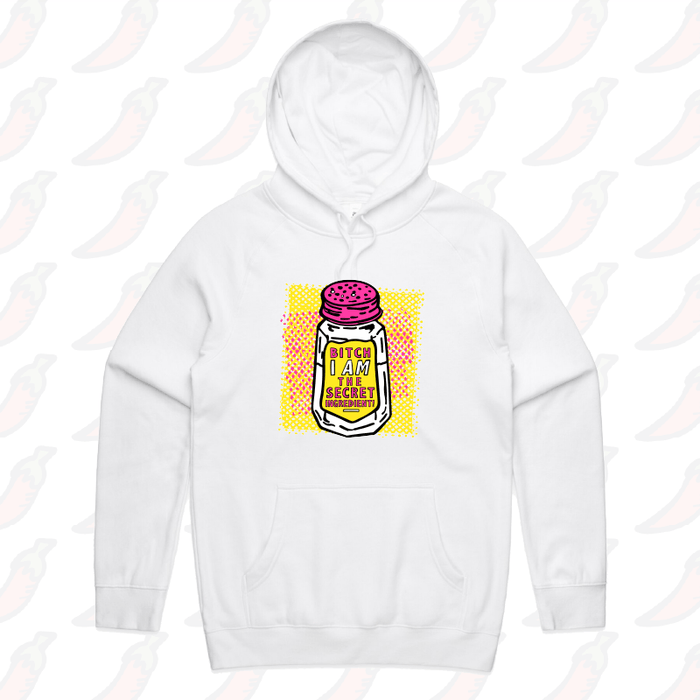 S / White / Large Front Print Secret Ingredient 🧂 – Unisex Hoodie