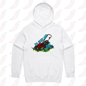 S / White / Large Front Print Sexy And I Mow It 😘 🌾 – Unisex Hoodie