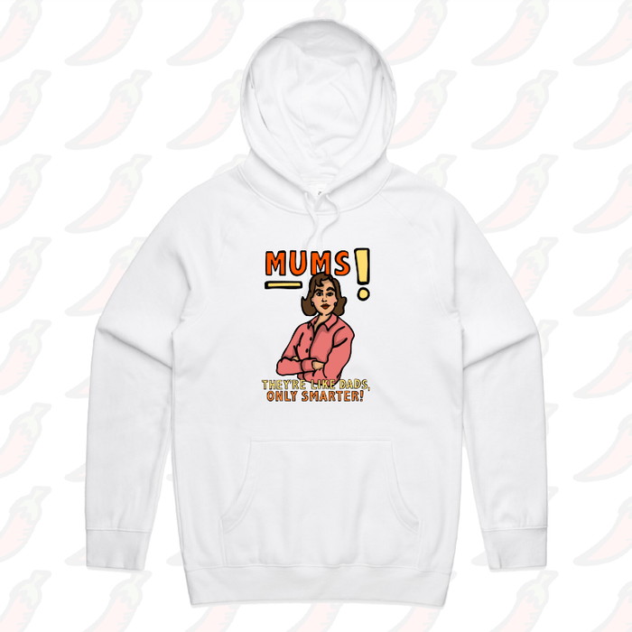 S / White / Large Front Print Smart Mum 🧠 –  Unisex Hoodie