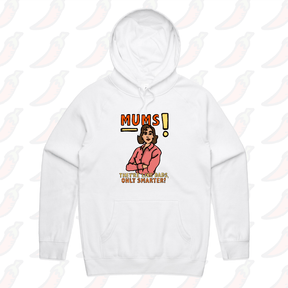 S / White / Large Front Print Smart Mum 🧠 –  Unisex Hoodie
