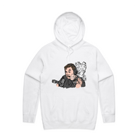 S / White / Large Front Print Smokin' Elon 💨 - Unisex Hoodie