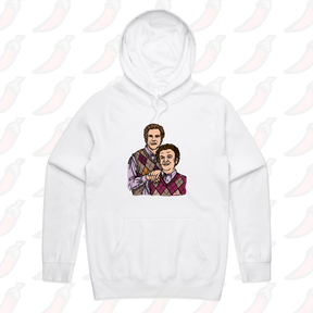 S / White / Large Front Print Step Brothers 👨🏽‍🤝‍👨🏻 - Unisex Hoodie