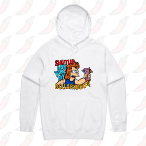 S / White / Large Front Print Take My Dollary Doos 💵 – Unisex Hoodie