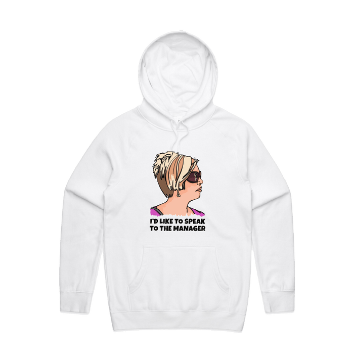 S / White / Large Front Print Unleash the Karen 😤 - Unisex Hoodie