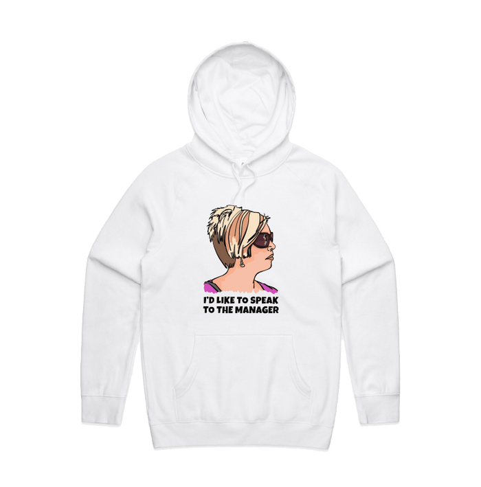 S / White / Large Front Print Unleash the Karen 😤 - Unisex Hoodie