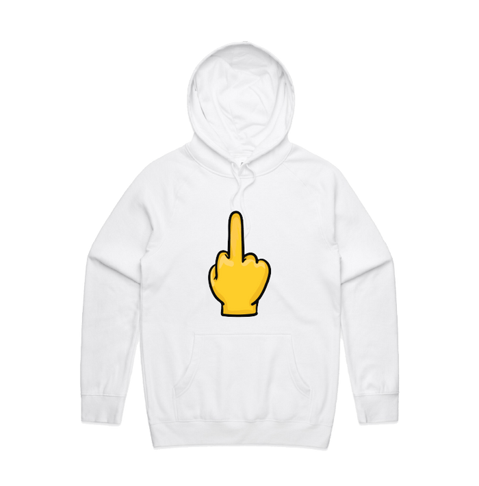 S / White / Large Front Print Up Yours 🖕 - Unisex Hoodie