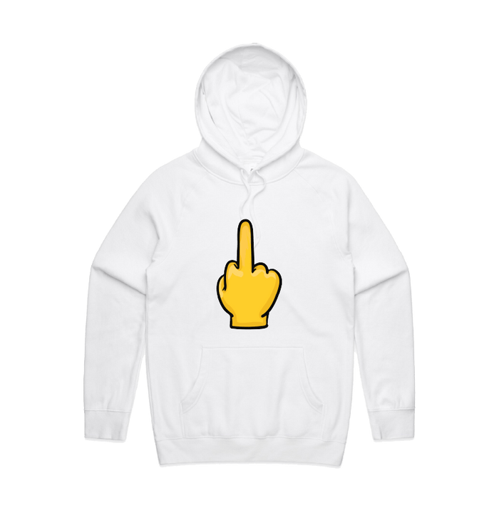S / White / Large Front Print Up Yours 🖕 - Unisex Hoodie