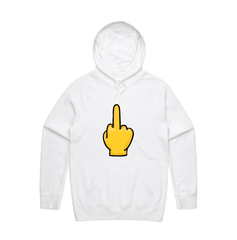S / White / Large Front Print Up Yours 🖕 - Unisex Hoodie