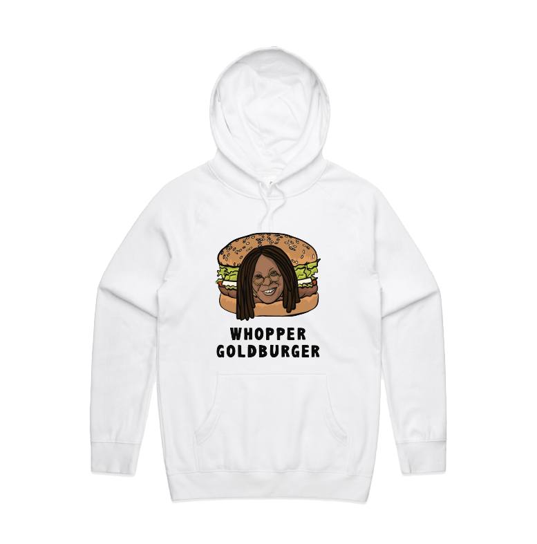 S / White / Large Front Print Whopper Goldburger 🍔 - Unisex Hoodie
