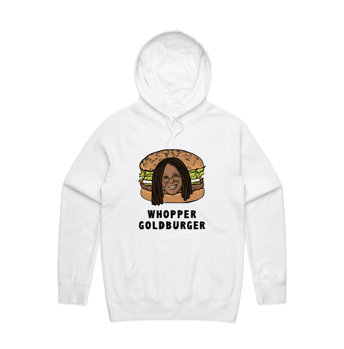 S / White / Large Front Print Whopper Goldburger 🍔 - Unisex Hoodie