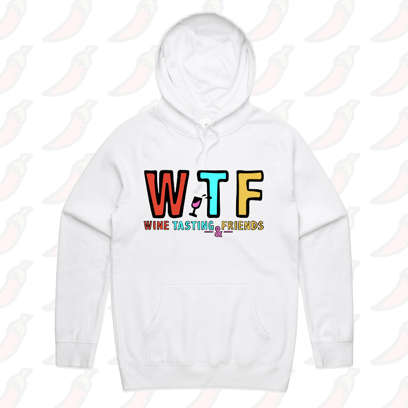 S / White / Large Front Print WTF 🍷💅 – Unisex Hoodie
