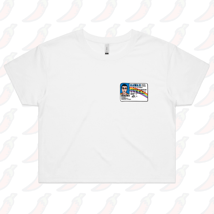S / White McLovin 🤓🌈 – Women's Crop Top