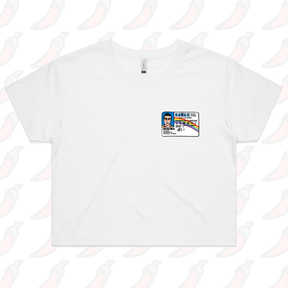 S / White McLovin 🤓🌈 – Women's Crop Top