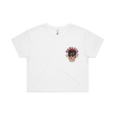 S / White Momager 🕶️ - Women's Crop Top