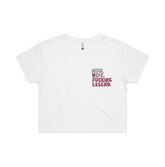 S / White Mum. Wife. Legend 🏅 - Women's Crop Top