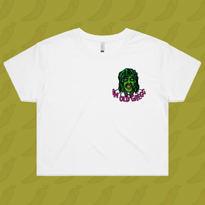 S / White Old Gregg 🧟‍♂️🛶 - Women's Crop Top