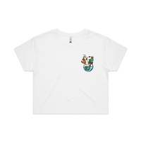 S / White Pokebong 🦎 - Women's Crop Top