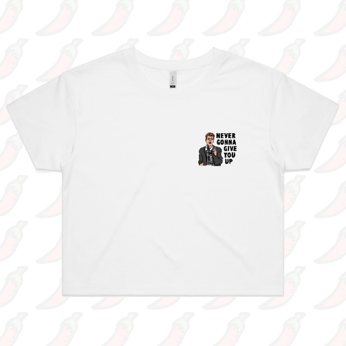 S / White RICK ROLL 🎵 - Women's Crop Top