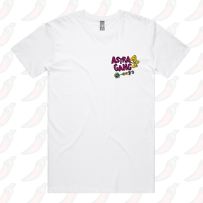 S / White / Small Front Design Astra Gang 💉 - Men's T Shirt
