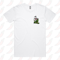 S / White / Small Front Design Bali Bin Chicken 🗑️ - Men's T Shirt
