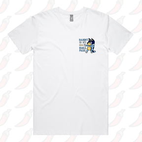 S / White / Small Front Design Bandit Hall Pass 🦴 - Men's T Shirt