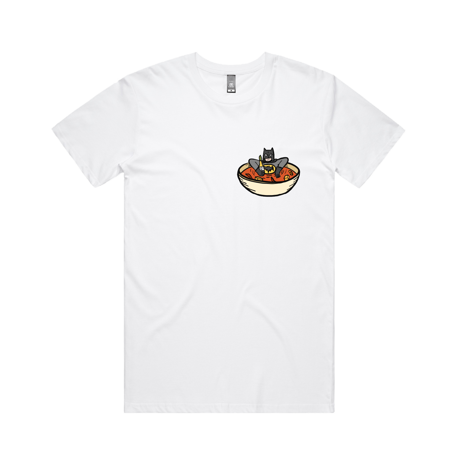 S / White / Small Front Design Bat Soup 🦇 - Men's T Shirt
