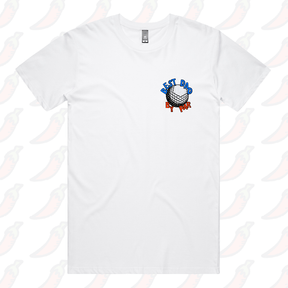 S / White / Small Front Design Best Dad By Par Ball ⛳ – Men's T Shirt