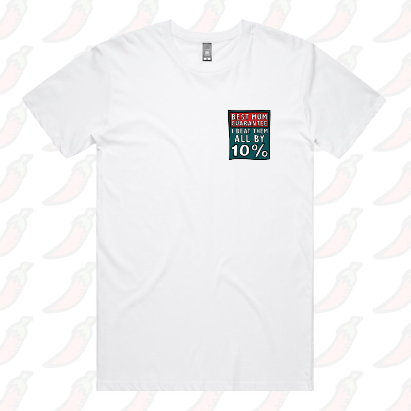 S / White / Small Front Design Best Mum Guarantee 🔨 - Men's T Shirt
