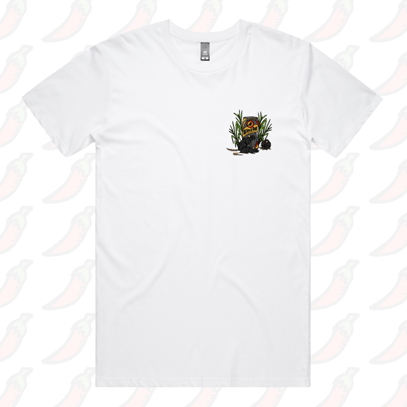 S / White / Small Front Design Black Rat 🐀 – Men's T Shirt